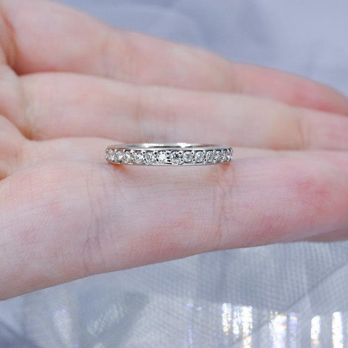 Exclusive 0.50 CT Round Cut Diamond Eternity Ring in 14KT White Gold - Primestyle.com