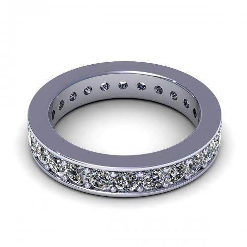 Exclusive 0.50 CT Round Cut Diamond Eternity Ring in 14KT White Gold - Primestyle.com