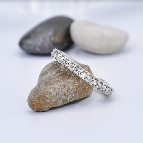Exclusive 0.50 CT Round Cut Diamond Eternity Ring in 14KT White Gold - Primestyle.com