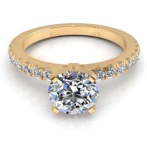 Exclusive 0.75CT Round Cut Diamond Engagement Ring in 18KT Yellow Gold