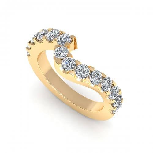 Exquisite 1.30CT Round Cut Diamond Wedding Band in 18KT Yellow Gold - Primestyle.com