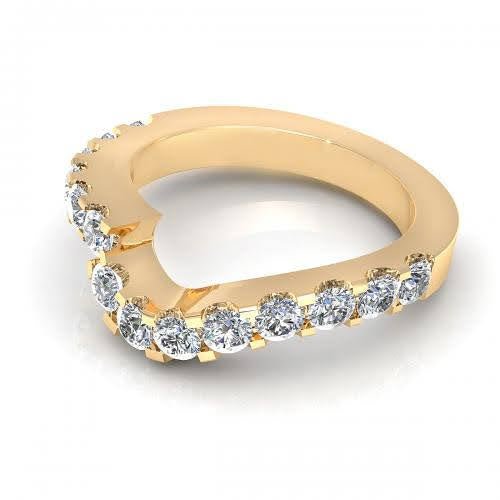 Exquisite 1.30CT Round Cut Diamond Wedding Band in 18KT Yellow Gold