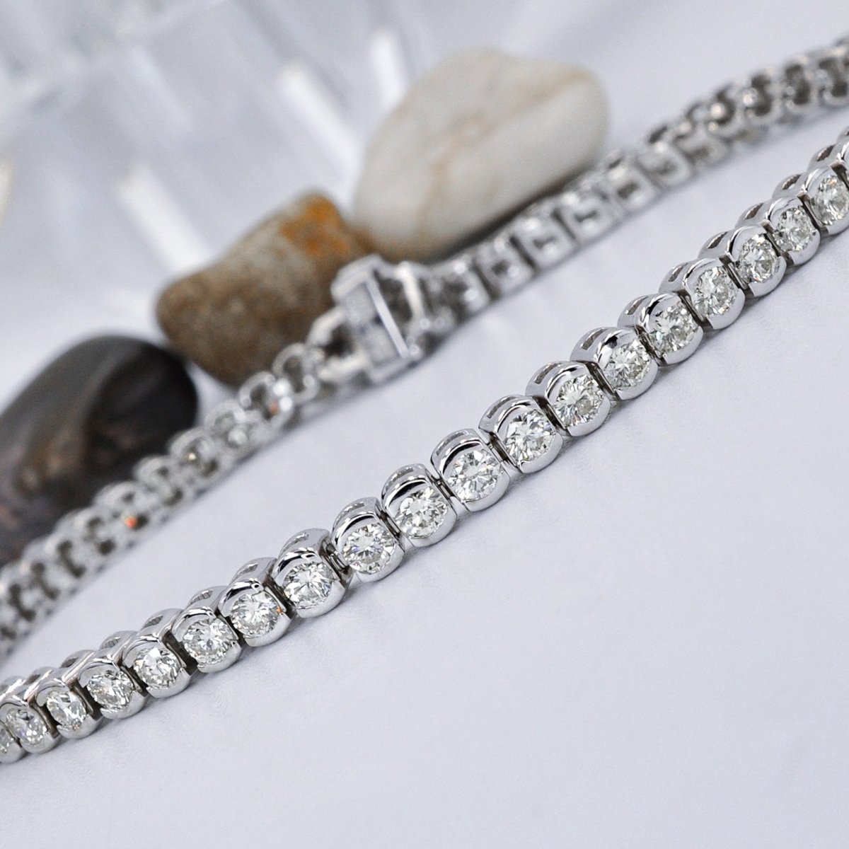 Exquisite 4.00CT Round Cut Diamond Tennis Bracelet in 14KT White Gold - Primestyle.com