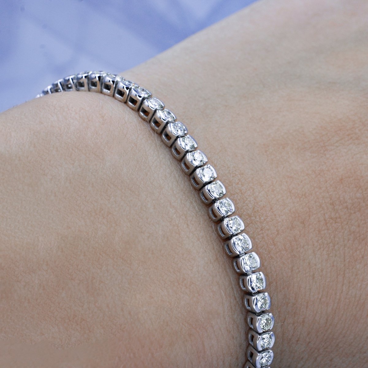 Exquisite 4.00CT Round Cut Diamond Tennis Bracelet in 14KT White Gold