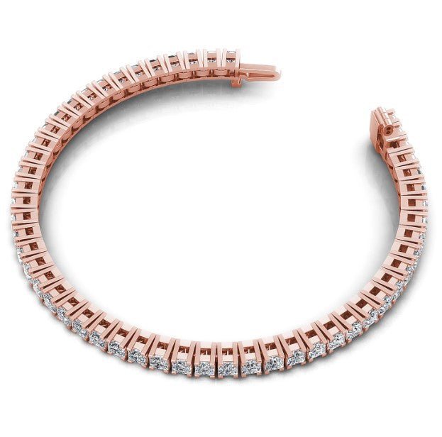 Exquisite 9.00CT Princess Cut Diamond Tennis Bracelet in 14KT Rose Gold - Primestyle.com