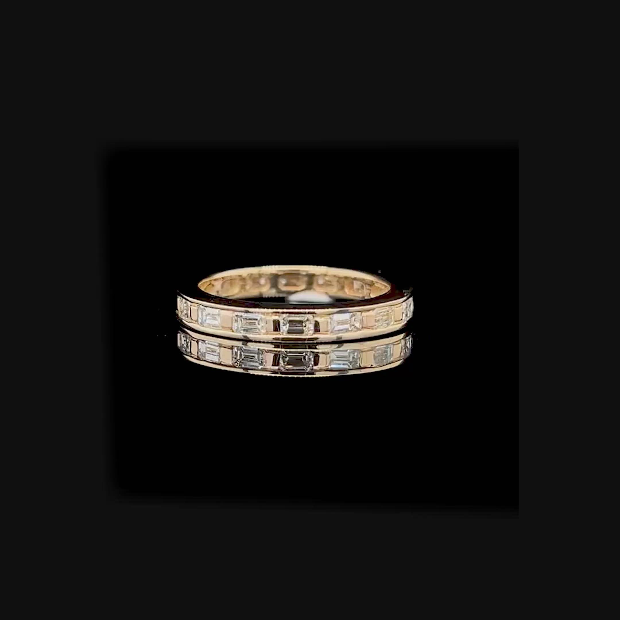Stunning 2.50 CT Emerald Cut Diamond Eternity Ring in 14KT Yellow Gold