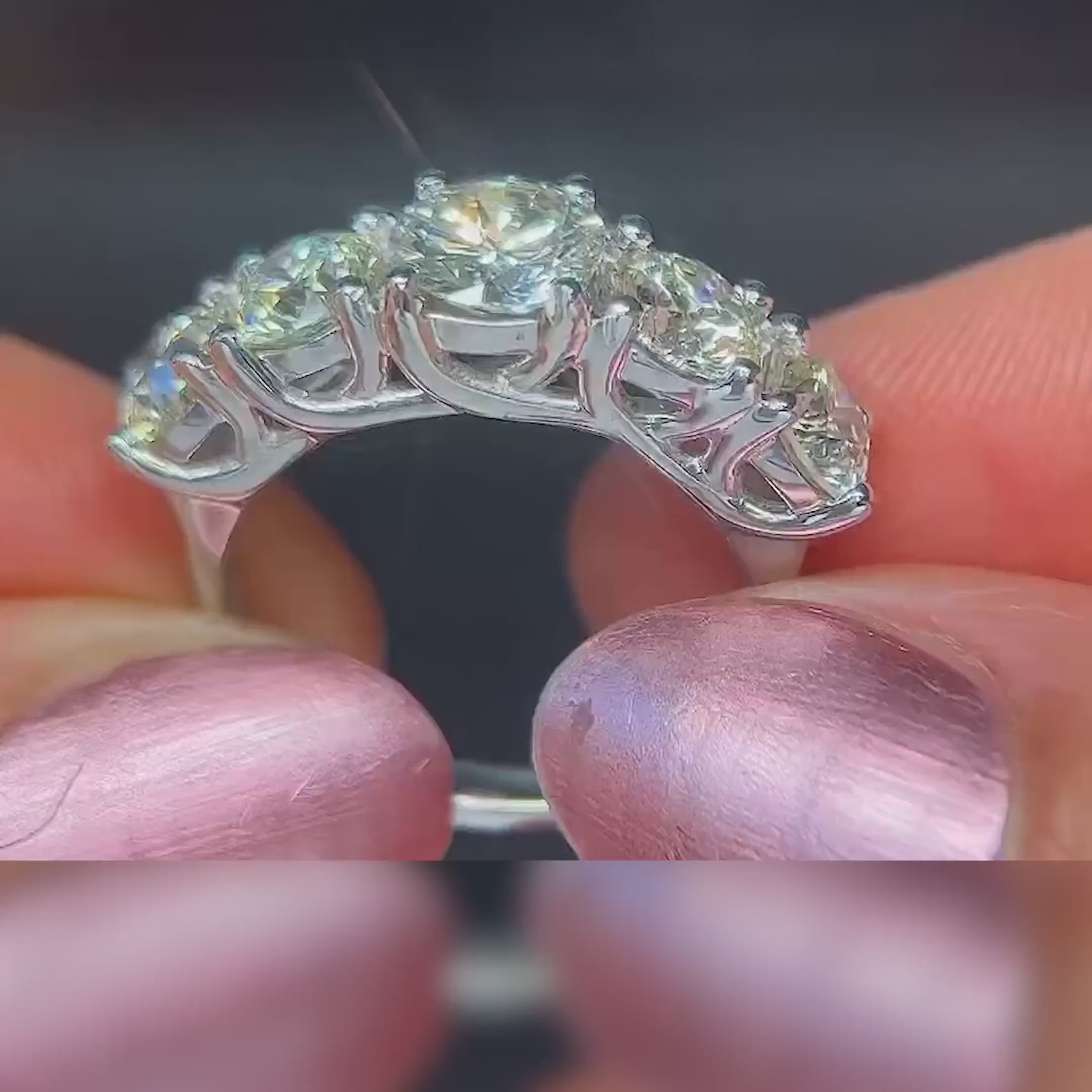 Certified 4.25CT Round Cut Engagement Ring in 14KT White Gold