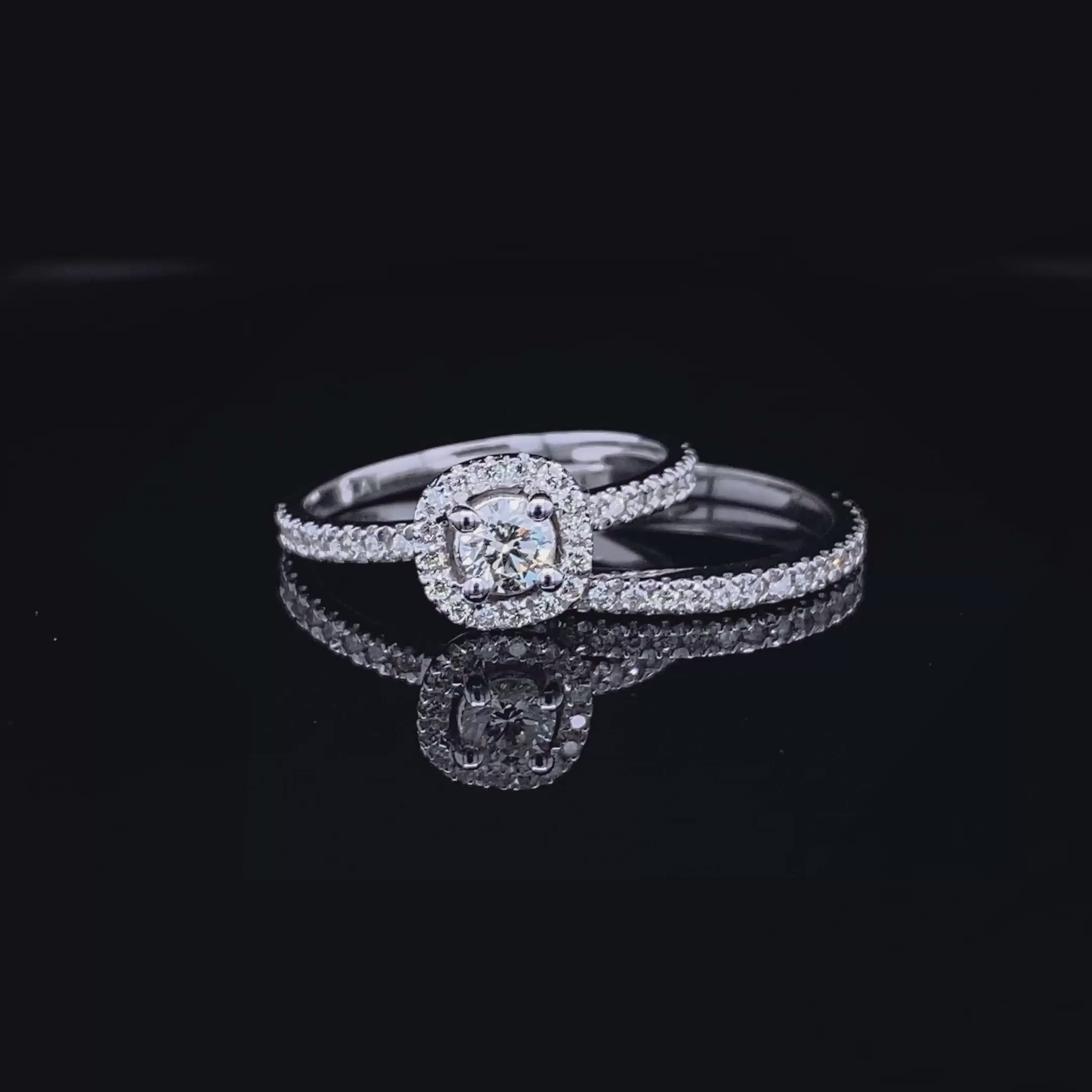 Authentic 1.00CT Round Cut Diamond Bridal Set in Platinum