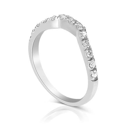 Fashionable 0.30 CT Round Cut Diamond Wedding Band in 14KT White Gold - Primestyle.com