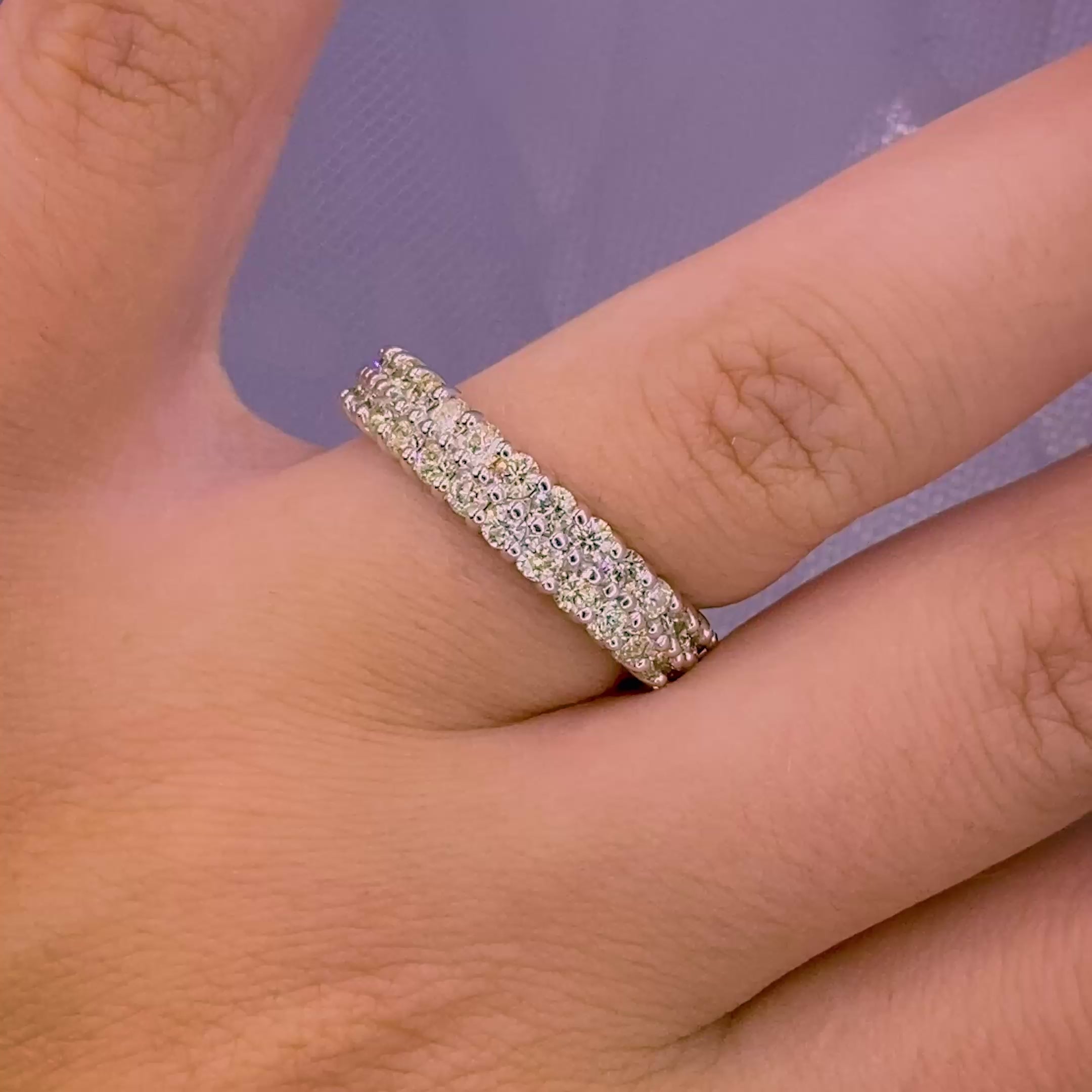 Sparkling 3.00 CT Round Cut Diamond Eternity Ring in 14KT White Gold