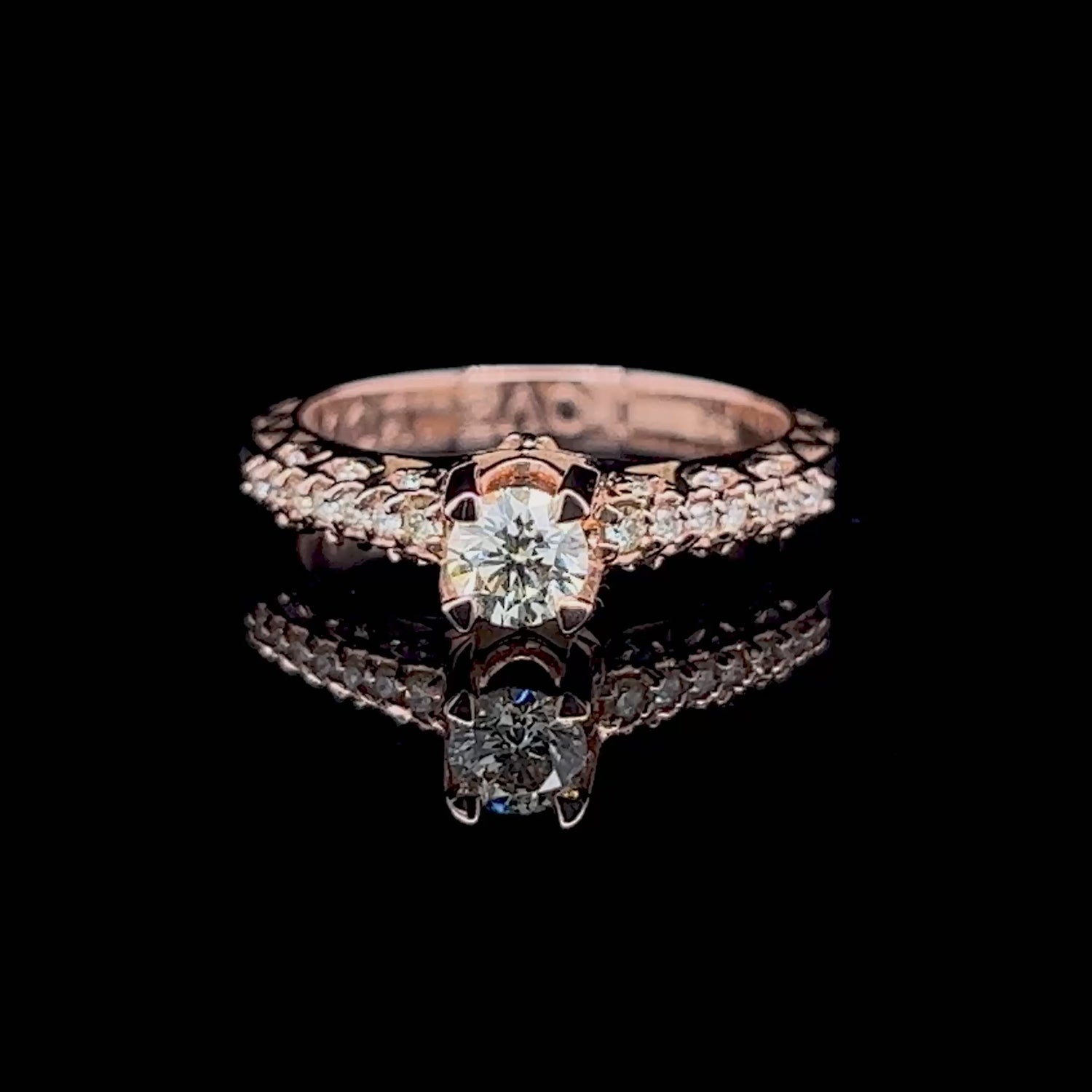 Special 0.60CT Round Cut Diamond Engagement Ring in 14KT Rose Gold