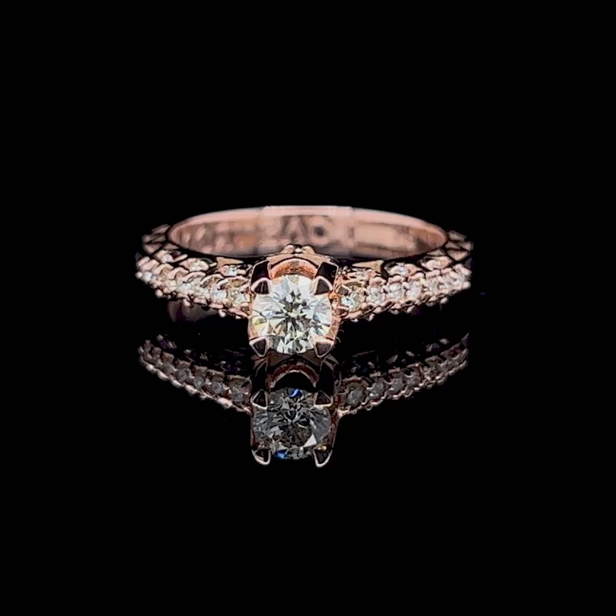 Special 0.60CT Round Cut Diamond Engagement Ring in 14KT Rose Gold