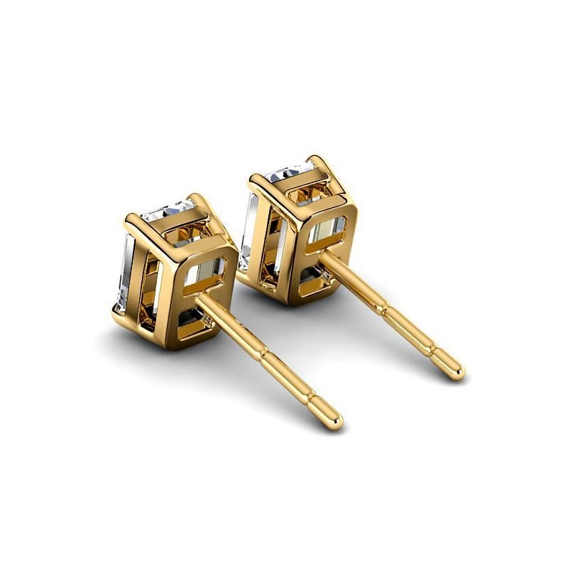 Four - Prong 0.60 - 5.00 CT Emerald Cut Lab Grown Diamonds - Stud Earrings - Primestyle.com