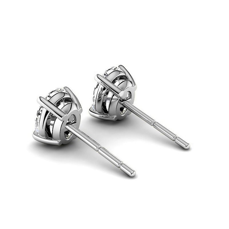 Four-Prong 0.60-5.00 CT Oval Cut Lab Grown Diamonds - Stud Earrings