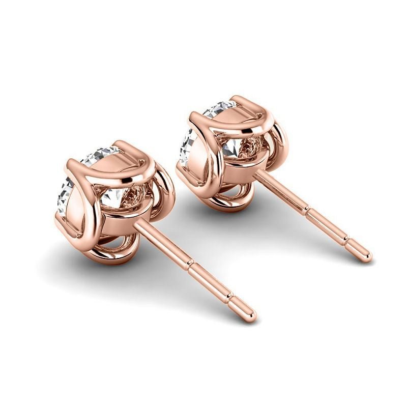 Four - Prong 0.60 - 5.00 CT Round Cut Lab Grown Diamonds - Stud Earrings - Primestyle.com