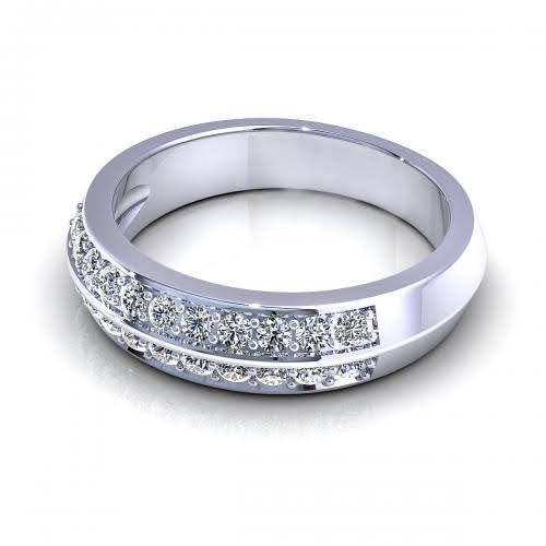 Gorgeous 0.45 CT Round Cut Diamond Wedding Band in 14KT White Gold