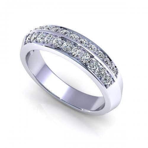 Gorgeous 0.45 CT Round Cut Diamond Wedding Band in 14KT White Gold