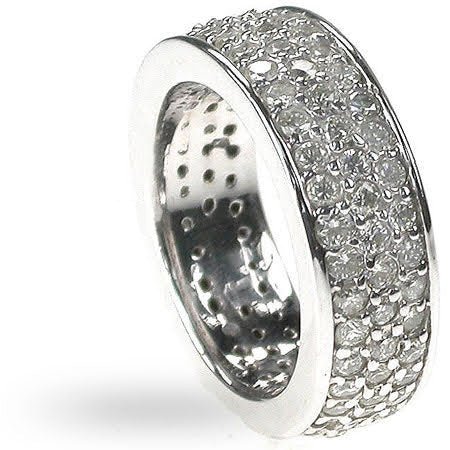 Gorgeous 2.20 CT Round Cut Diamond Eternity Ring in 14KT White Gold