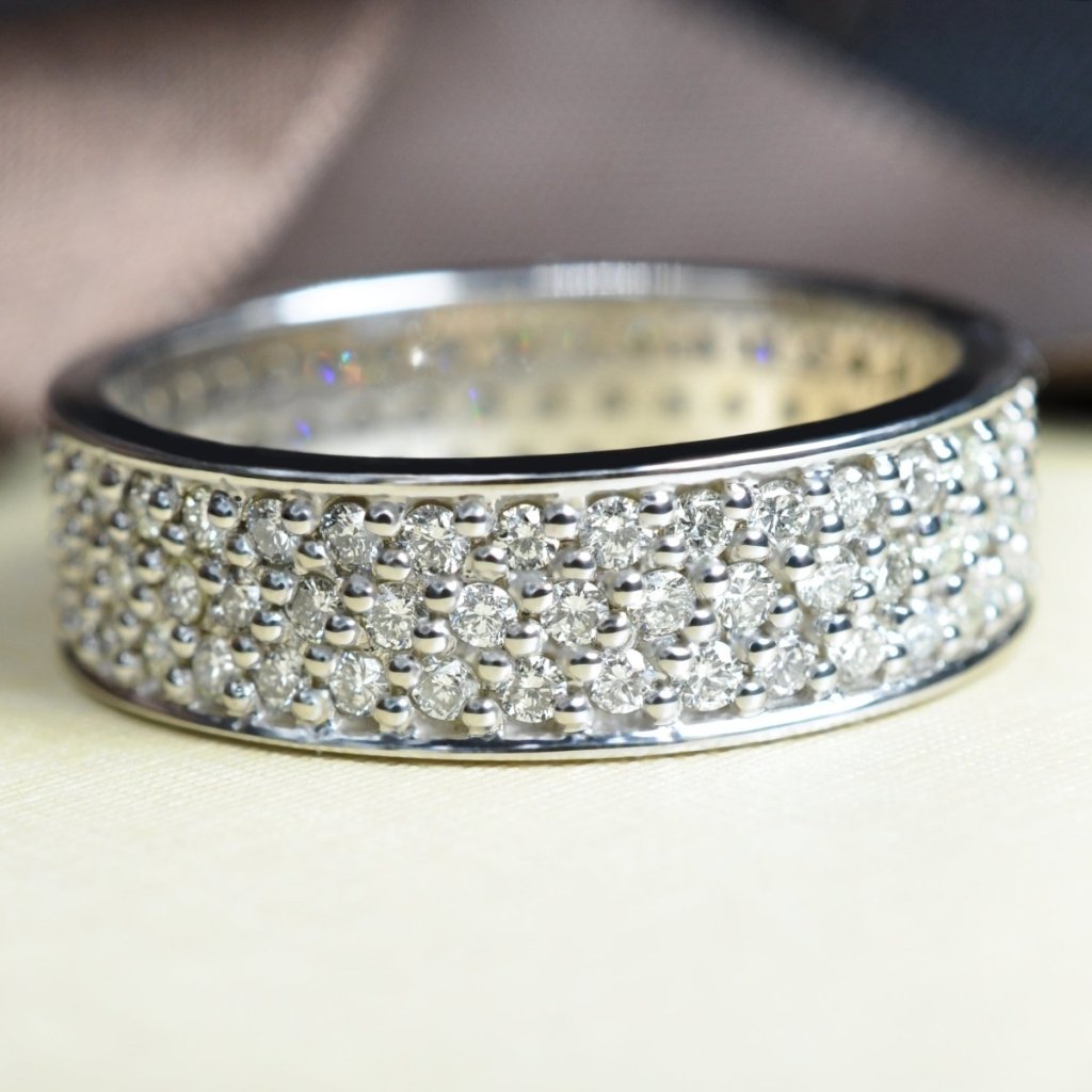 Gorgeous 2.20 CT Round Cut Diamond Eternity Ring in 14KT White Gold
