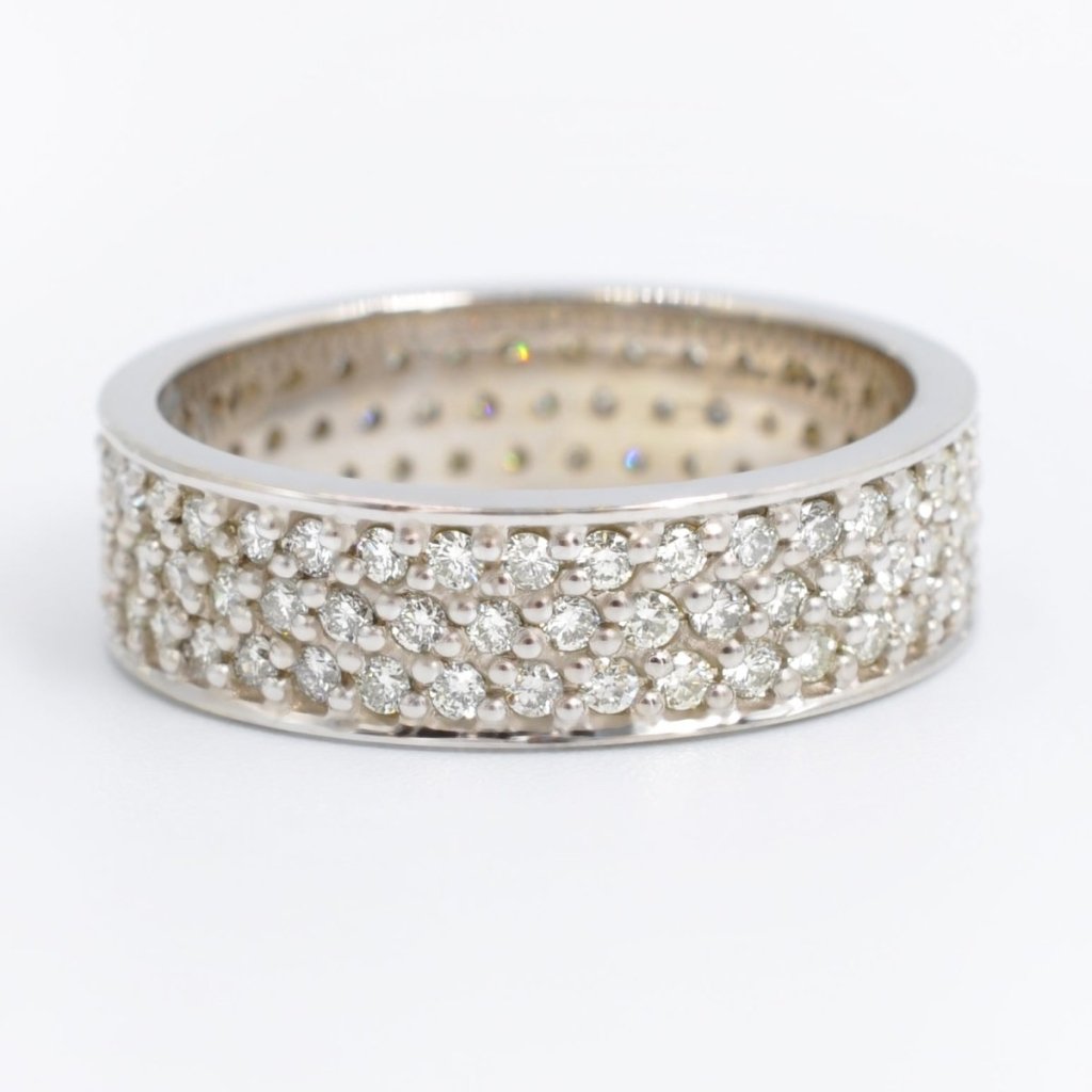 Gorgeous 2.20 CT Round Cut Diamond Eternity Ring in 14KT White Gold - Primestyle.com