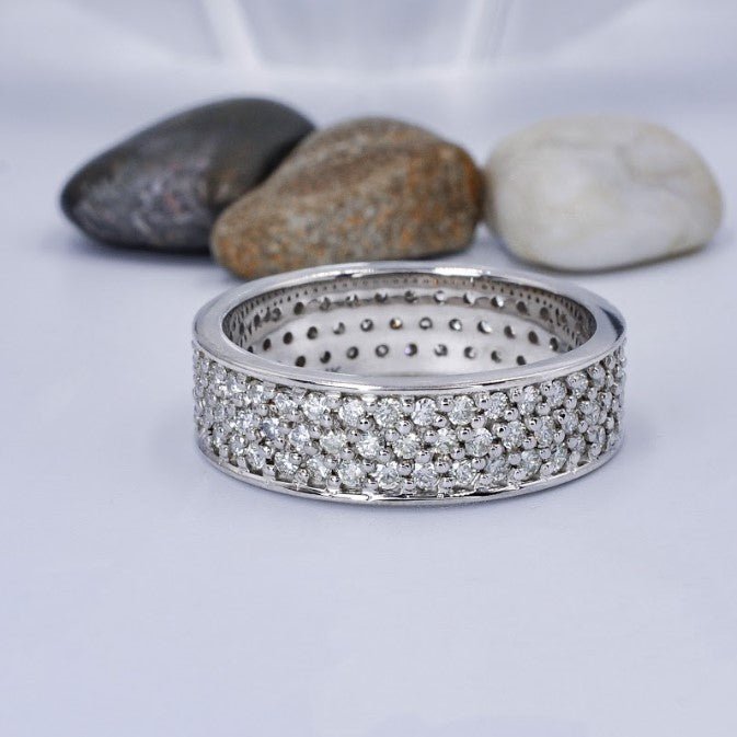 Gorgeous 2.20 CT Round Cut Diamond Eternity Ring in 14KT White Gold - Primestyle.com