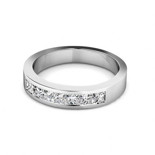 Gorgeous 2.35 CT Round and Princess Cut Diamond Bridal Set in 14 KT White Gold
