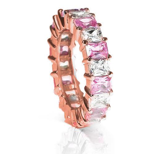 5.30 CT Emerald Cut Natural Diamonds - Eternity Rings