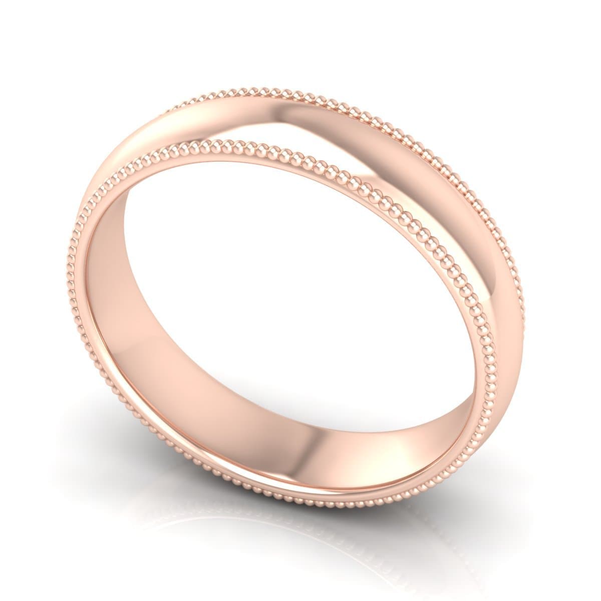 5.0 mm Plain Wedding Band in 14KT, 18KT & Platinum
