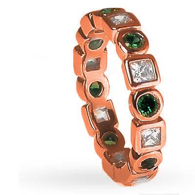 1.65 CT Princess & Round Cut Natural Diamonds - Eternity Rings