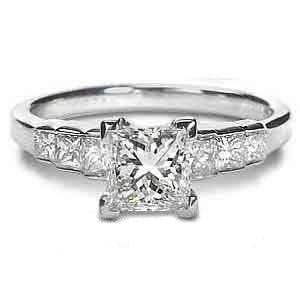 Incredible 1.15 CT Princess Cut Diamond Engagement Ring in 14 KT White Gold - Primestyle.com