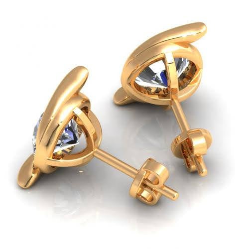 Limited 0.25CT Round Cut Diamond Stud Earrings in 14KT Yellow Gold - Primestyle.com