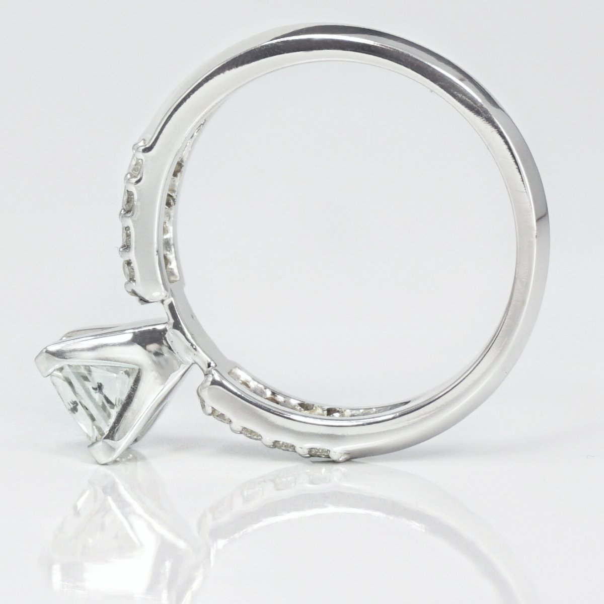 Limited 0.70 CT Princess and Round Cut Diamond Engagement Ring in 14 KT White Gold - Primestyle.com