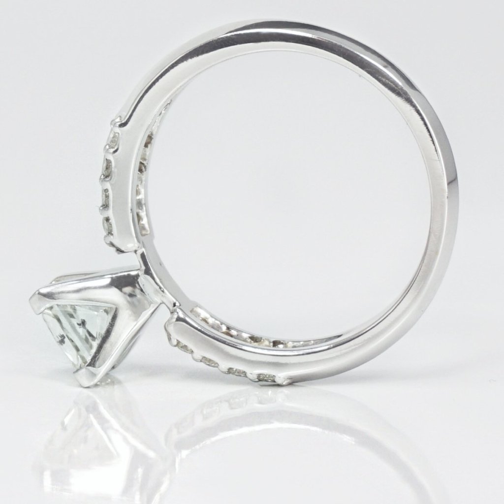 Limited 0.70 CT Princess and Round Cut Diamond Engagement Ring in 14 KT White Gold