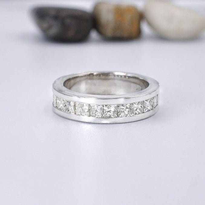 Limited 1.10 CT Princess Cut Diamond Wedding Ring in 14KT White Gold - Primestyle.com