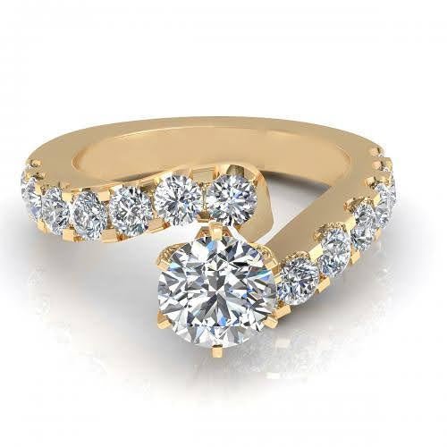 Luxurious 1.65CT Round Cut Diamond Engagement Ring in 18KT Yellow Gold - Primestyle.com