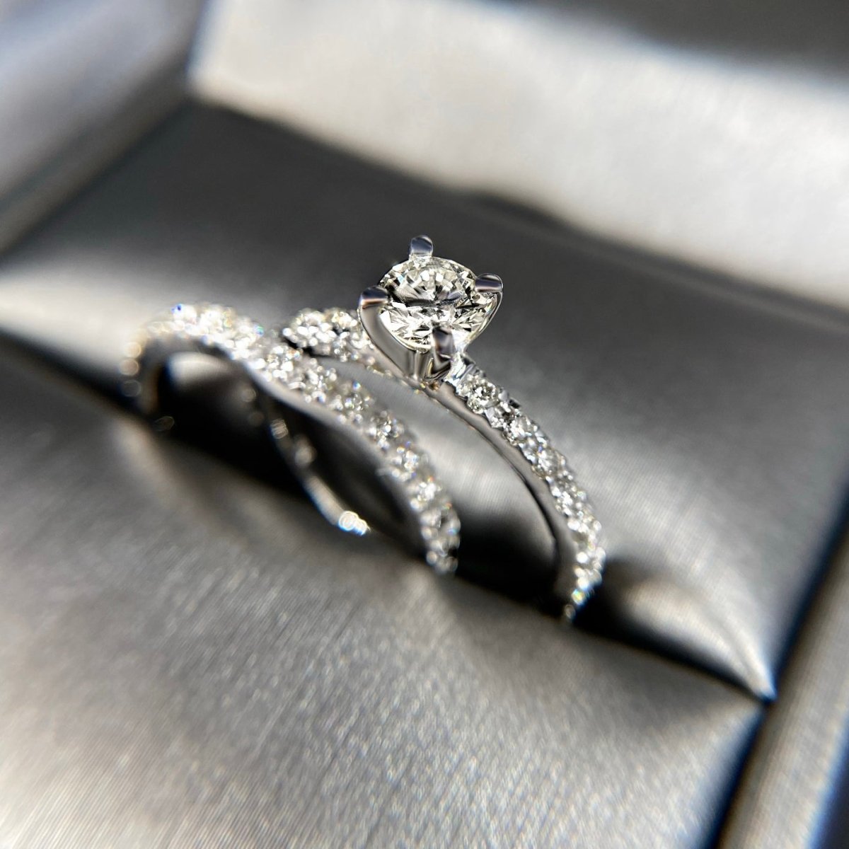 Mesmerizing 1.40 CT Round Cut Diamond Bridal Set in 14KT White Gold