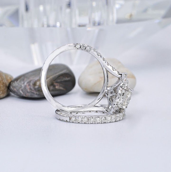 Mesmerizing 2.00CT Round Cut Diamond Bridal Set in 14KT White Gold