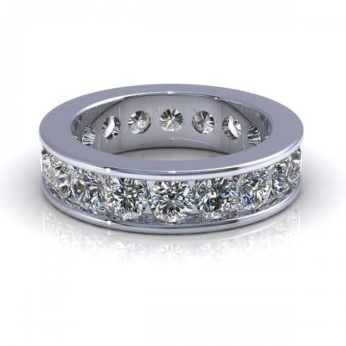 Mesmerizing 4.00CT Round Cut Diamond Eternity Ring in 18KT White Gold