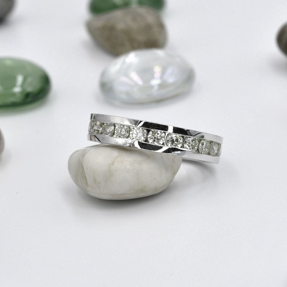 Mesmerizing 4.00CT Round Cut Diamond Eternity Ring in 18KT White Gold