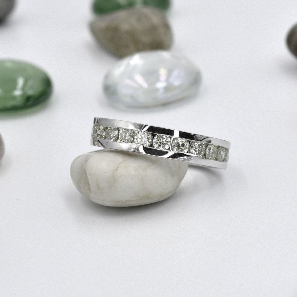 Mesmerizing 4.00CT Round Cut Diamond Eternity Ring in 18KT White Gold