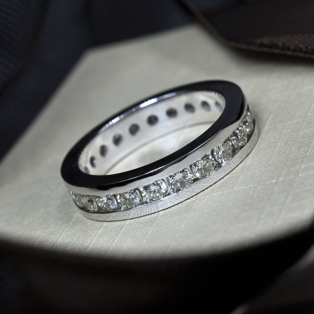 Mesmerizing 4.00CT Round Cut Diamond Eternity Ring in 18KT White Gold
