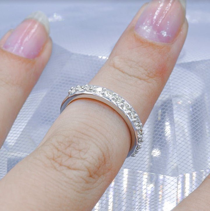 No Risk 0.50 CT Diamond Wedding Band in 14 KT White Gold