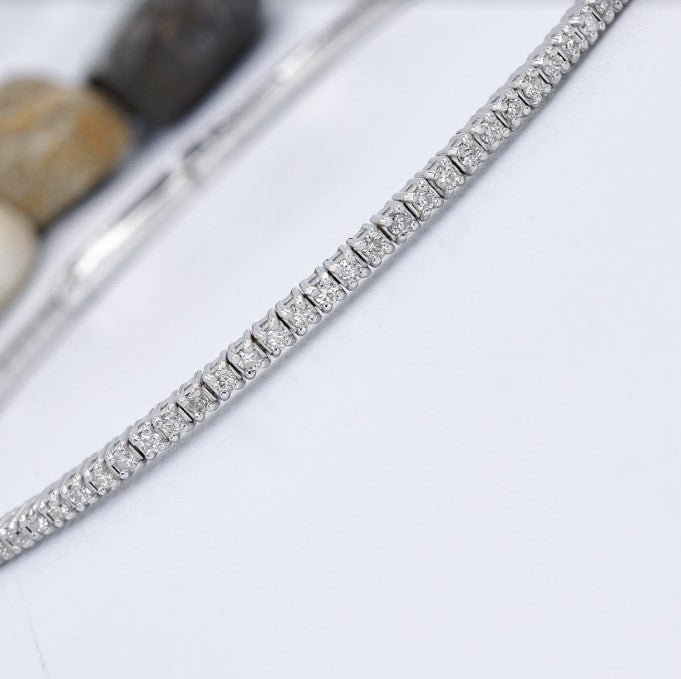 Prestige 0.50CT Round Cut Diamond Flexible Bangle in 14KT White Gold - Flexible Bangle - Primestyle.com