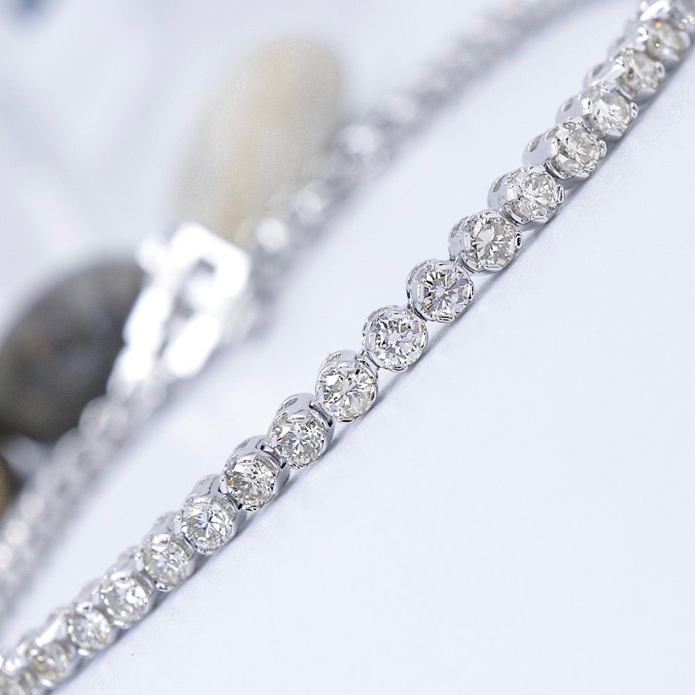 Prestige 3.25CT Round Cut Diamond Tennis Bracelet in 14KT White Gold - Primestyle.com