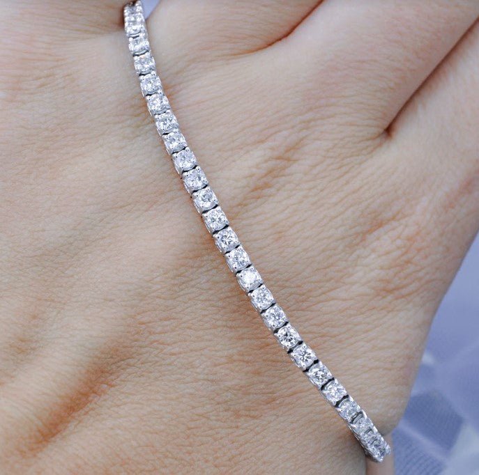 Prestige 4.00CT Round Cut Diamond Tennis Bracelet in 14KT White Gold - Primestyle.com