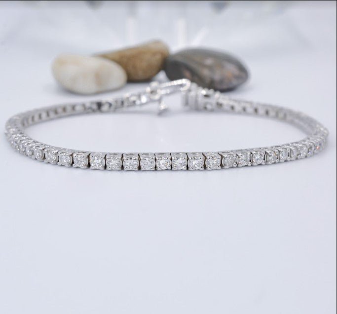 Prestige 4.00CT Round Cut Diamond Tennis Bracelet in 14KT White Gold - Primestyle.com