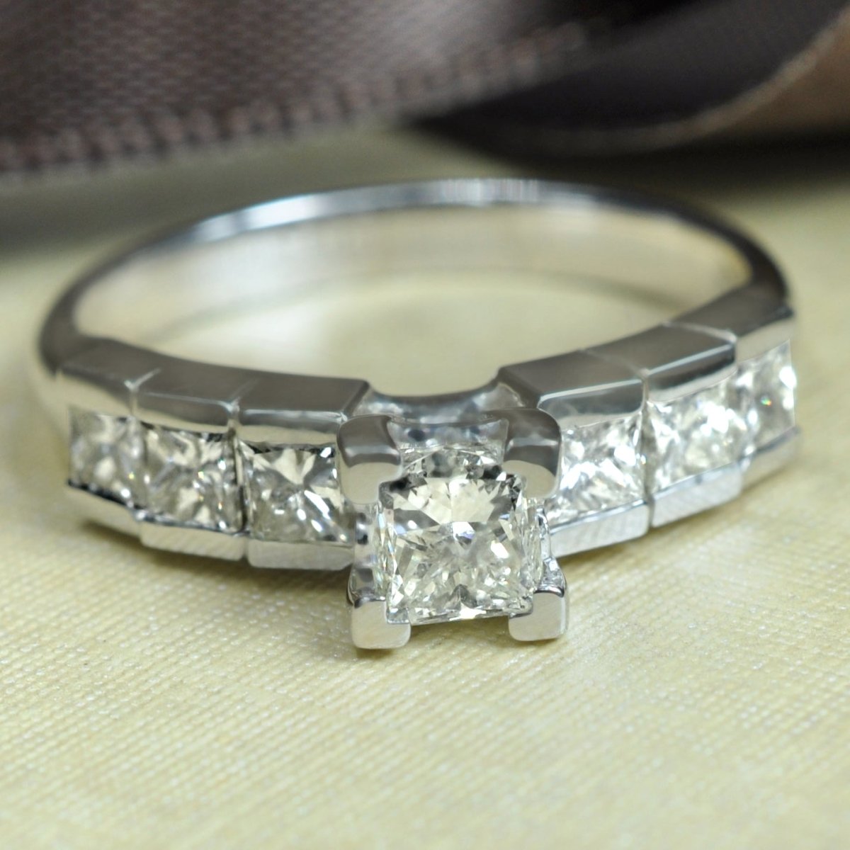 Priceless 1.35 CT Princess Cut Diamond Engagement Ring in 14KT White Gold - Primestyle.com