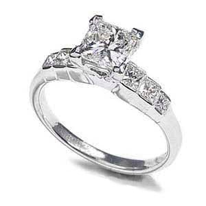 Priceless 1.35 CT Princess Cut Diamond Engagement Ring in 14KT White Gold - Primestyle.com