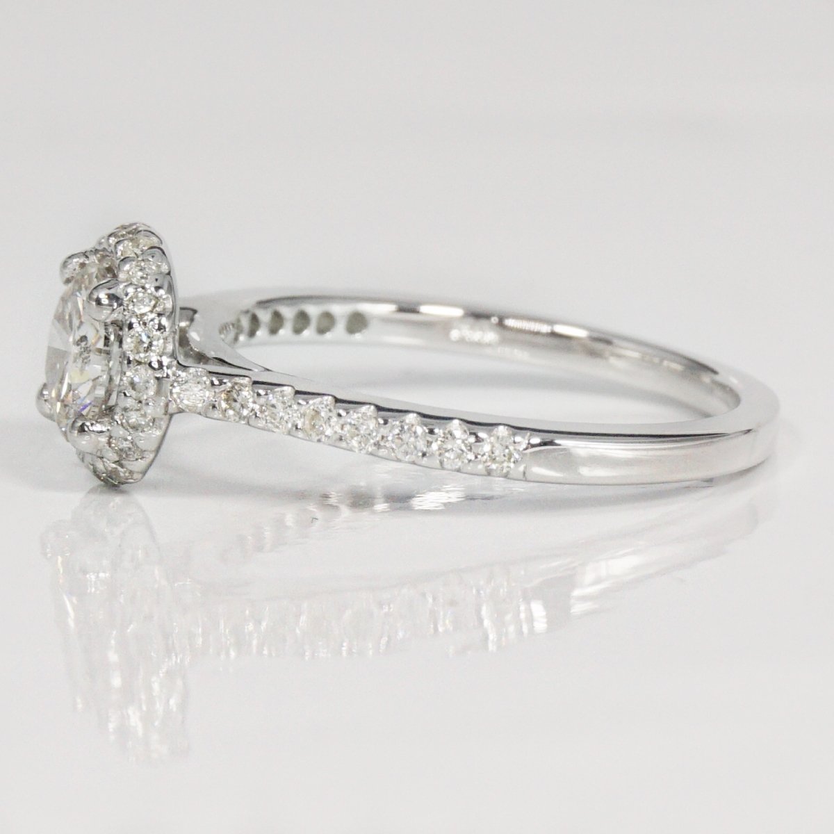 Radiant 1.30CT Round Cut Diamond Engagement Ring in 18KT White Gold - Primestyle.com
