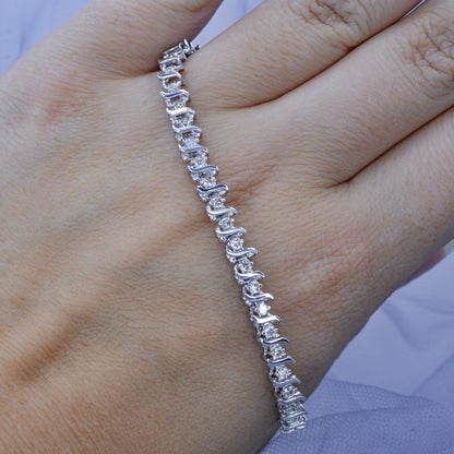 Radiant 1.50CT Round Cut Diamond Tennis Bracelet in 14KT White Gold - Primestyle.com